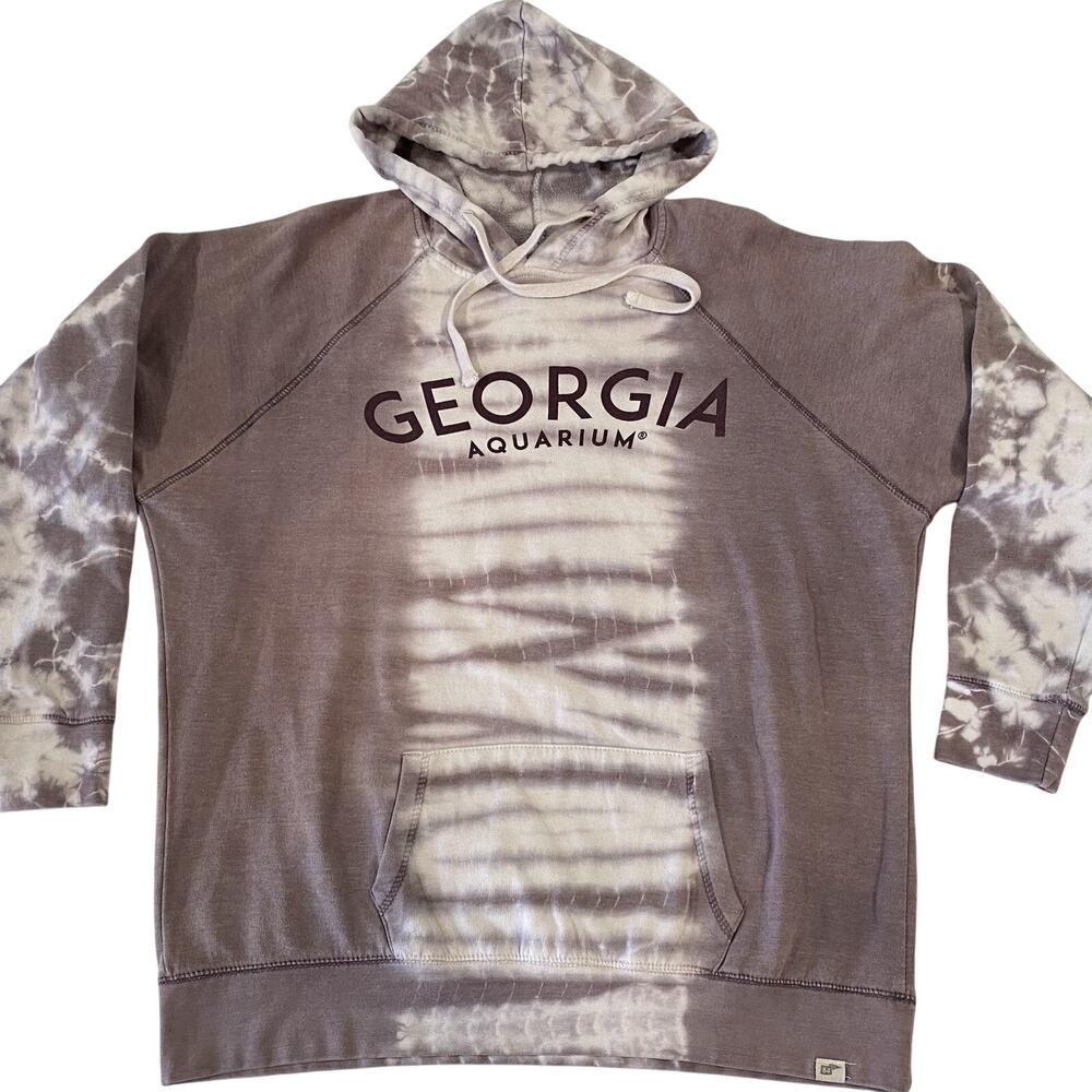 Georgia Aquarium Mens 2X Hoodie by Blue 84 Pullover Hoodie Tie Dye